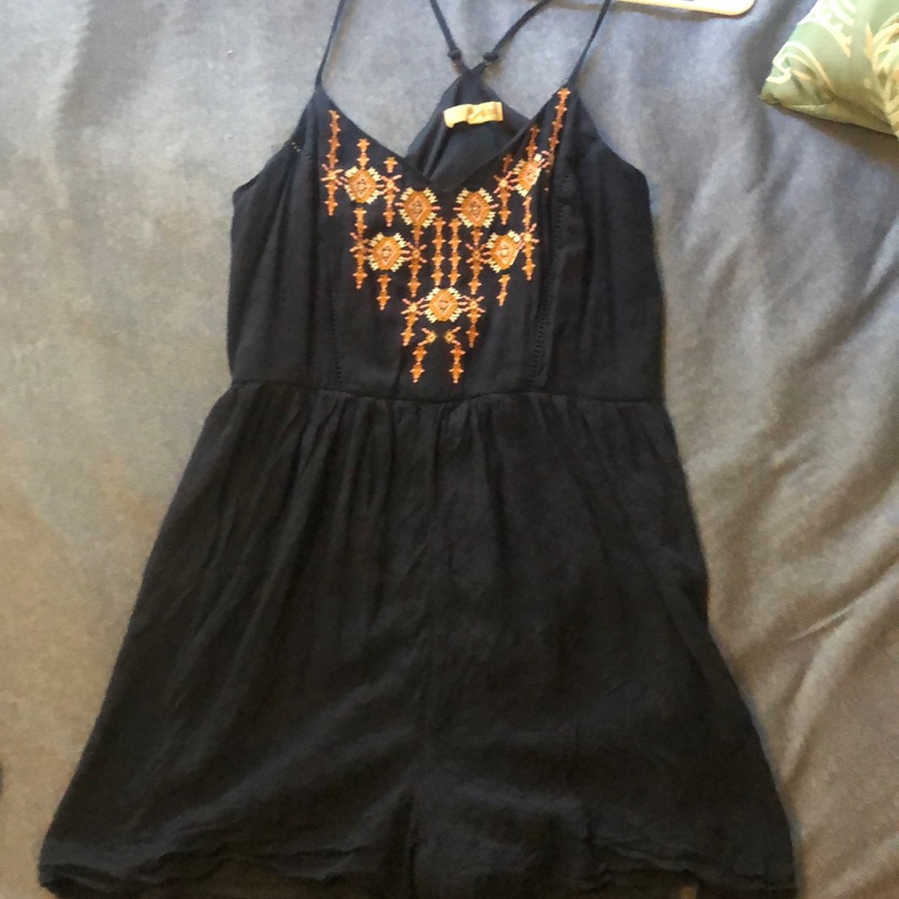 Short navy blue romper